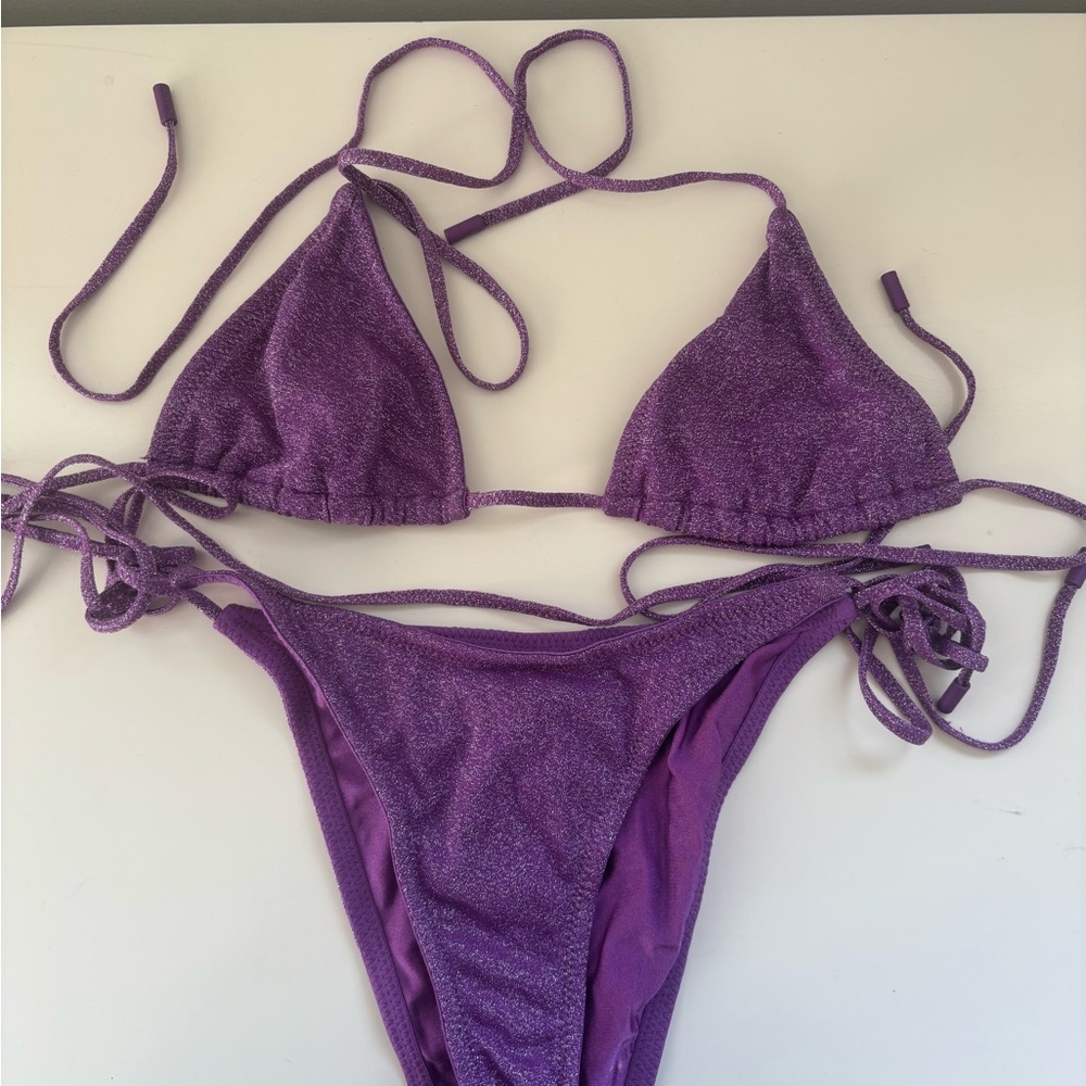 Triangl Swimwear vinca violet Purple Bikini Set size small